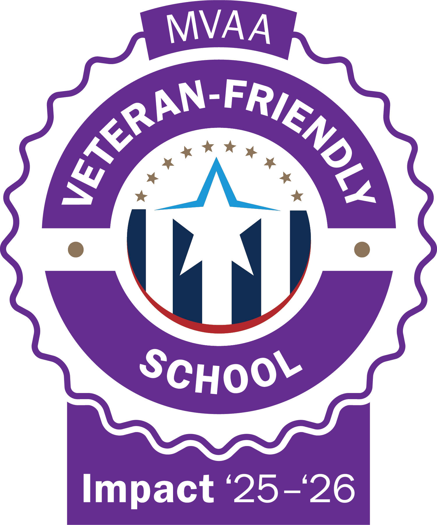 This is the Michigan Veterans Affairs Impact Award Badge year 25-26